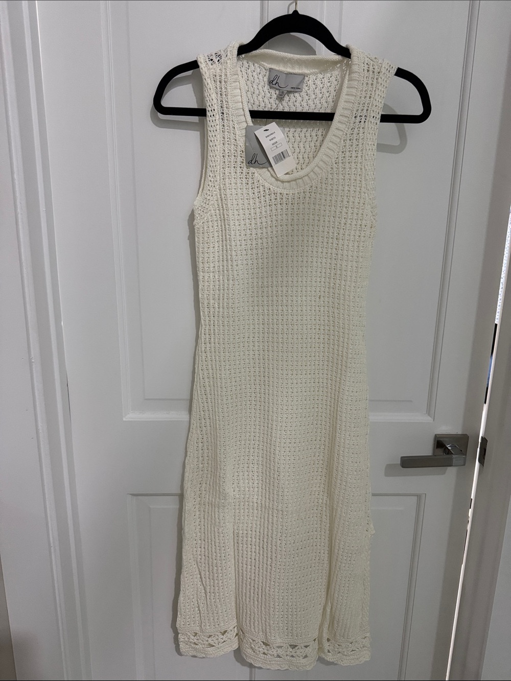 dh NEW YORK Cream Crochet Maxi Dress